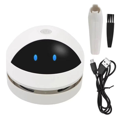 Mini Desktop Vacuum Cleaner with Detachable Nozzle - USB Rechargeable Wireless Cleaning Tool