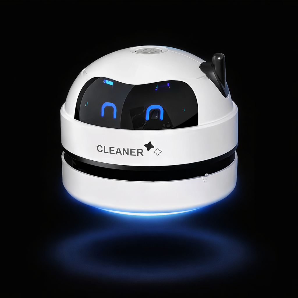 Mini Desktop Vacuum Cleaner with Detachable Nozzle - USB Rechargeable Wireless Cleaning Tool