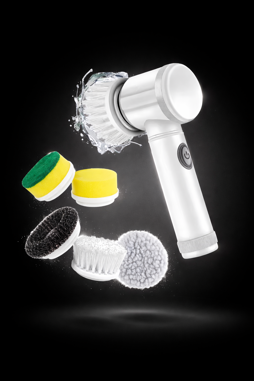 Cordless Electric Spin Scrubber with 5 Interchangeable Brush Heads