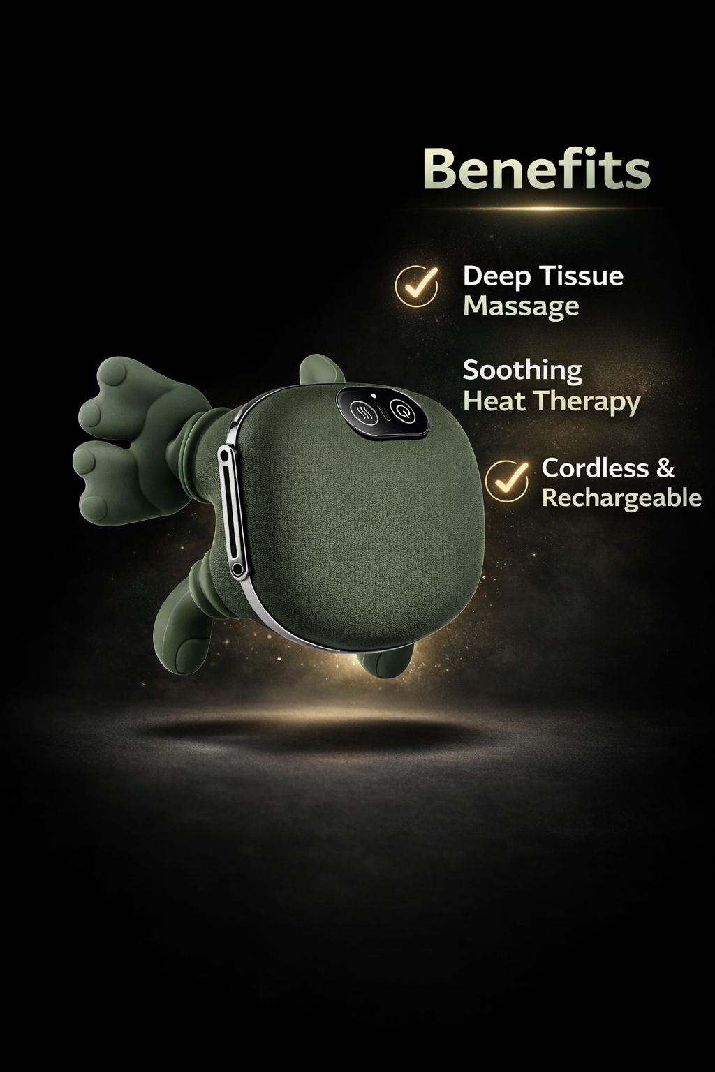 Wireless Electric Shiatsu Neck and Shoulder Massager - Heat Features