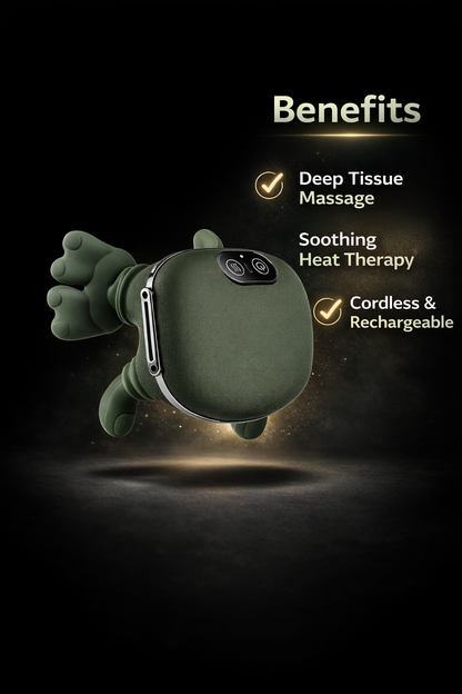 Wireless Electric Shiatsu Neck and Shoulder Massager - Heat Features